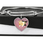 Lovely Hamster Print Heart Pendant Bangle