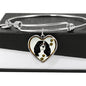 Cavalier King Charles Spaniel Dog Print Heart Pendant Bangle