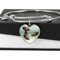 Oscar Fish Print Heart Pendant Luxury Bangle