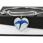 Hyacinth Macaw Parrot Art Print Heart Pendant Bangle