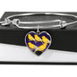 Domestic Canary Bird Print Heart Pendant Bangle