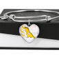 Cockatoo Parrot Art Print Heart Pendant Bangle