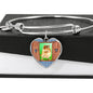 Golden Hamster Art Print Heart Pendant Bangle