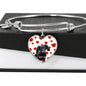 Dachshund Print Luxury Heart Charm Bangle