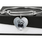 Cute Dog Art Print Heart Pendant Luxury Bangle
