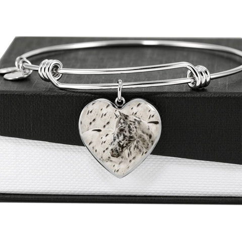 Appaloosa Horse Print Heart Pendant Luxury Bangle