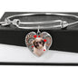Cute Havanese Dog Print Luxury Heart Charm Bangle