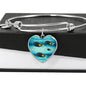 Achilles Tang Fish Print Heart Pendant Luxury Bangle