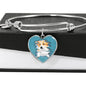 Pembroke Welsh Corgi Dog Art Print Heart Pendant Bangle