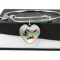 Lovely Common Molly Fish Print Heart Pendant Bangle