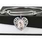 Havanese Dog Print Luxury Heart Charm Bangle