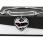 American Flag Skull Print Heart Pendant Bangle