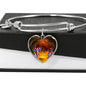 Gouldian Finch (Rainbow Finch) Print Heart Pendant Bangle