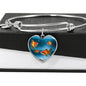 Common Goldfish Print Heart Pendant Luxury Bangle