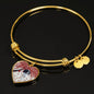 English Springer Spaniel Print Heart Pendant Luxury Bangle
