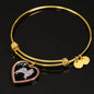 Pomeranian Dog Love Print Heart Pendant Bangle