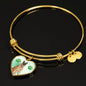 Belgian Malinois Print Luxury Heart Charm Bangle