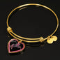 Horse Pink Art Print Heart Pendant Bangle