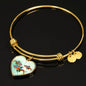 Neon Tetra Fish Print Heart Pendant Luxury Bangle