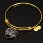 Lion Grey Art Print Heart Pendant Bangle