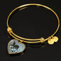 Clydesdale Horse Print Heart Pendant Luxury Bangle
