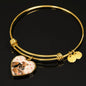 Airedale Terrier Print Luxury Heart Charm Bangle