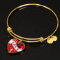 Cute Pets Print Heart Pendant Luxury Bangle