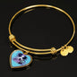 Border Collie Dog Art Print Heart Pendant Bangle