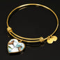 Lusitano Horse Print Heart Pendant Luxury Bangle