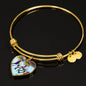 American Quarter Horse Print Heart Pendant Luxury Bangle