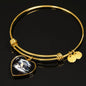 Tibetan Mastiff Dog Art Print Heart Pendant Bangle