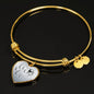Pug Paws Print Heart Pendant Luxury Bangle