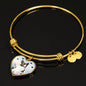 Cardigan Welsh Corgi Print Luxury Heart Charm Bangle
