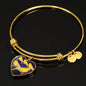 Domestic Canary Bird Print Heart Pendant Bangle