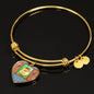 Golden Hamster Art Print Heart Pendant Bangle