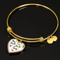 Dachshund Dog Art Print Heart Pendant Bangle