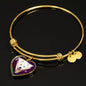 Samoyed Dog Print Heart Pendant Bangle