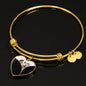 Dalmatian Dog Art Print Heart Pendant Bangle
