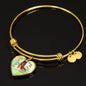Thoroughbred Horse Art Print Heart Pendant Bangle