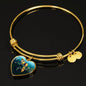 Lovely Parrot Print Heart Pendant Bangle