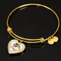 Robo Hamster Print Heart Pendant Bangle