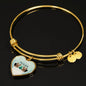 Yorkshire Terrier (Yorkie) Texas Print Heart Charm Bangle