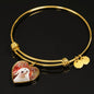 Afghan Hound Print Luxury Heart Charm Bangle