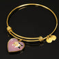 Lovely Hamster Print Heart Pendant Bangle