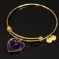 Black Labrador Dog Print Heart Pendant Bangle