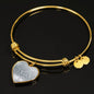 Cute Dog Print Heart Pendant Luxury Bangle