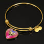 Nova Scotia Duck Tolling Retriever Dog Print Heart Pendant Bangle