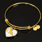 Cockatoo Parrot Art Print Heart Pendant Bangle