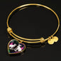 Devon Rex Cat Print Heart Pendant Bangle