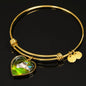 Birman Cat Print Heart Pendant Bangle